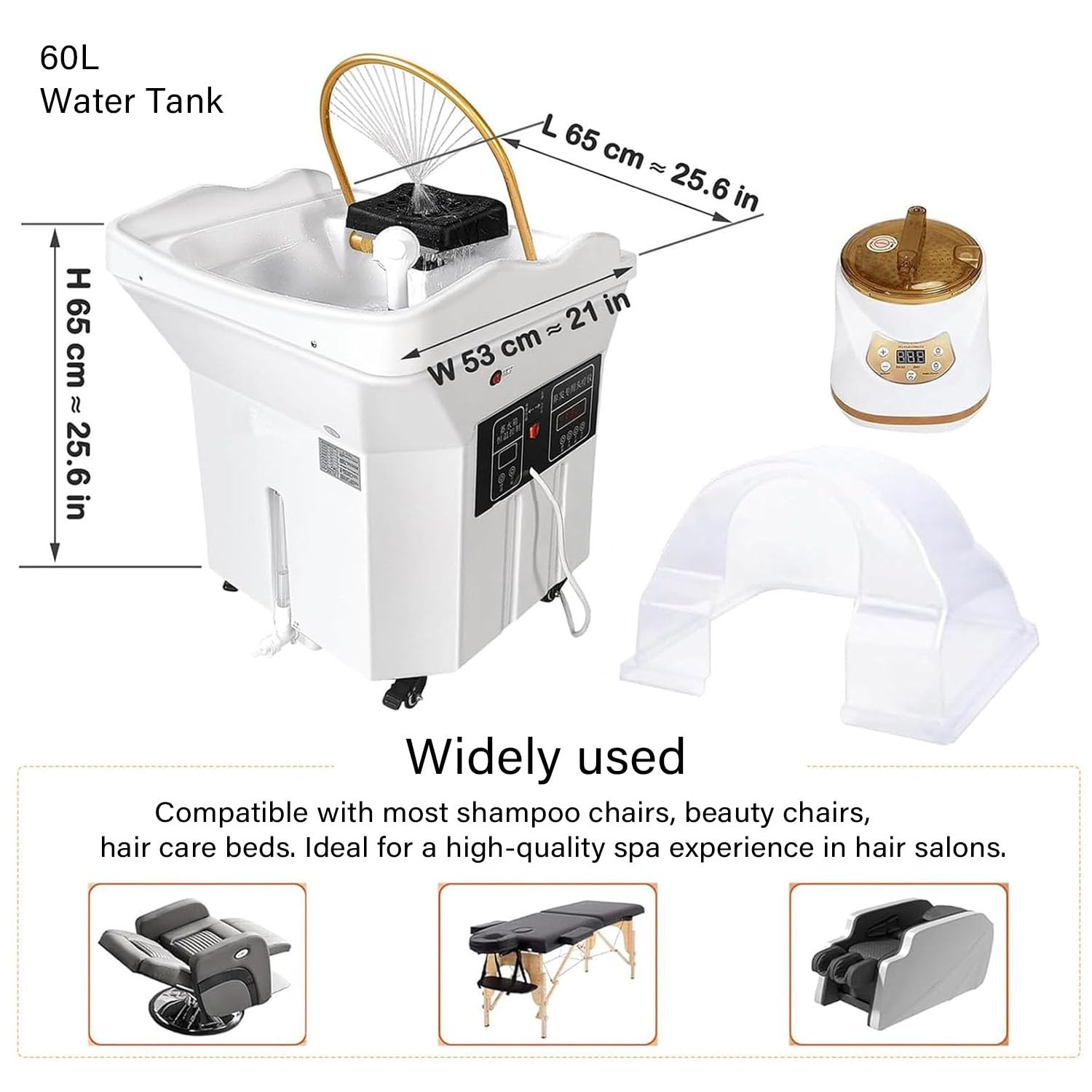 Japanische Head-Spa-Ausrüstung Mit 60L-Wassertank Head Spa Gerät Thermostatische Shampoo-Becken Mit Wasserzirkulation mobiles haarwaschbecken Friseur waschbecken für Kopf Spa und Friseursalons