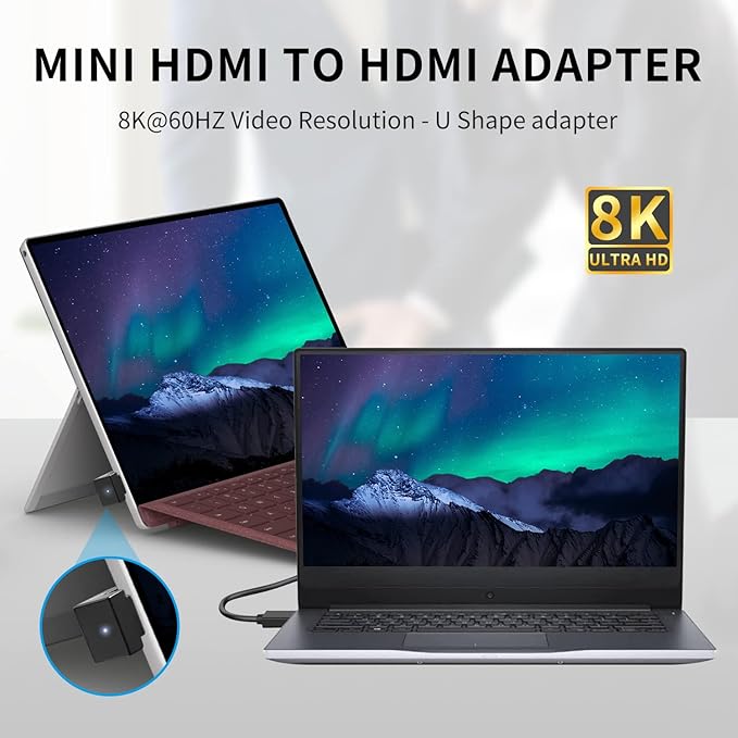 Adaptador Mini HDMI a HDMI Duttek 8K 48Gbps 2 Unidades miniatura 2