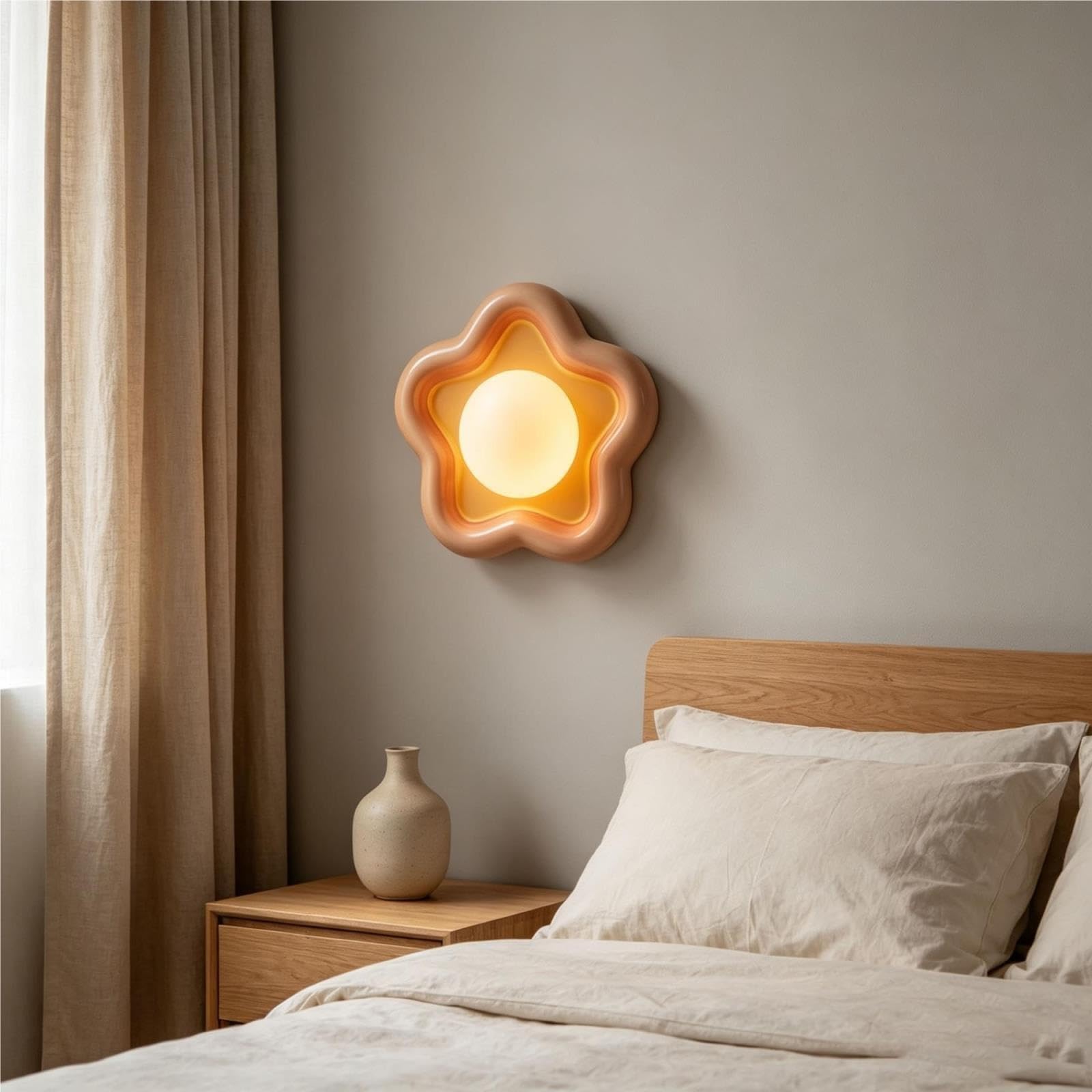 Applique parete nordica moderna, luce acrilica a forma di fiore