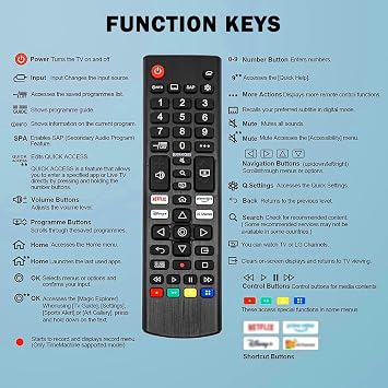Universal Remote for All LG TV Remote Control, Compatible with All LG LED LCD OLED Webos 4K 8K HDR HDTV UHD Smart TV with Netflix, Video, L G Channels Button
