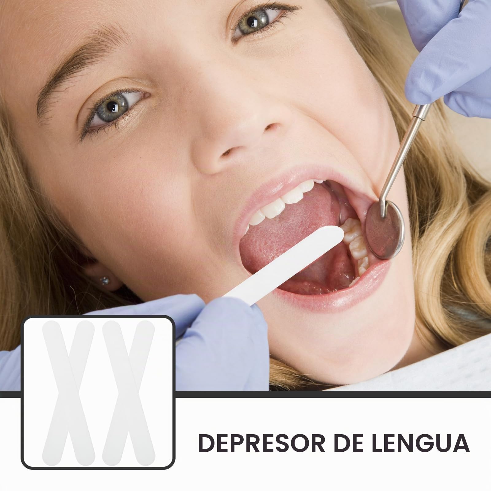 ULTECHNOVO 50 Uds Depresor de Lengua Dental de Plástico Depresor de Lengua de Plástico Depresor de Lengua de Metal Rascadores Labio Mejilla