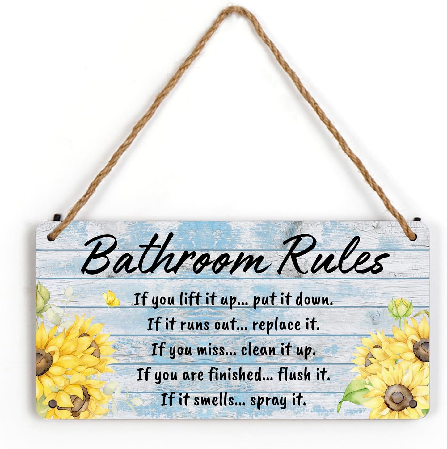 Decoración de pared con diseño de girasoles divertidos para baño, decoración de pared de baño, decoración de pared de baño, decoración de pared de