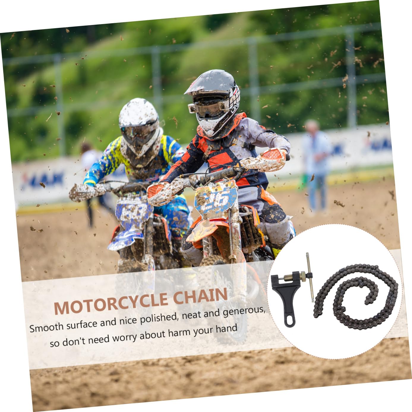 Offroad Motorradkette Glieder Ersatzkette mit Kettennieter Langlebige Metallkette für Dirt Bike und Cross Motorrad