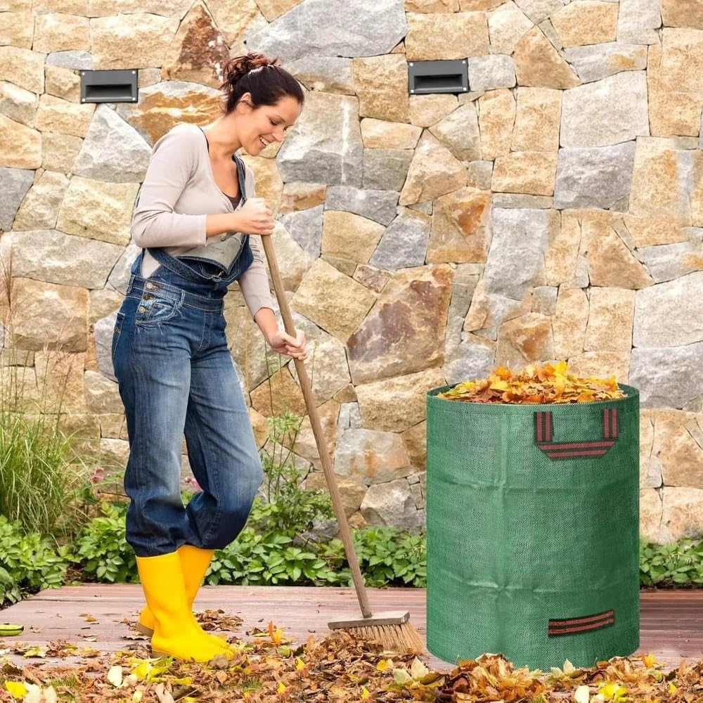 Sacos de Jardin Bolsa de basura para jardín, saco de hojas impermeable reutilizable, contenedor de basura para hierba, bolsa de almacenamiento de hojas para jardín Bolsa Jardin(60L 3pcs)