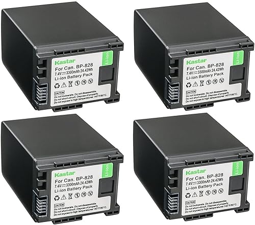 Miniatura 6 de Kastar Paquete de 1 batería BP-828 de 7.4 V 3300 mAh de repuesto para Canon BP-820 BP820, BP-828 BP828, cargador Canon CG-800 CG800, Canon VIXIA HF