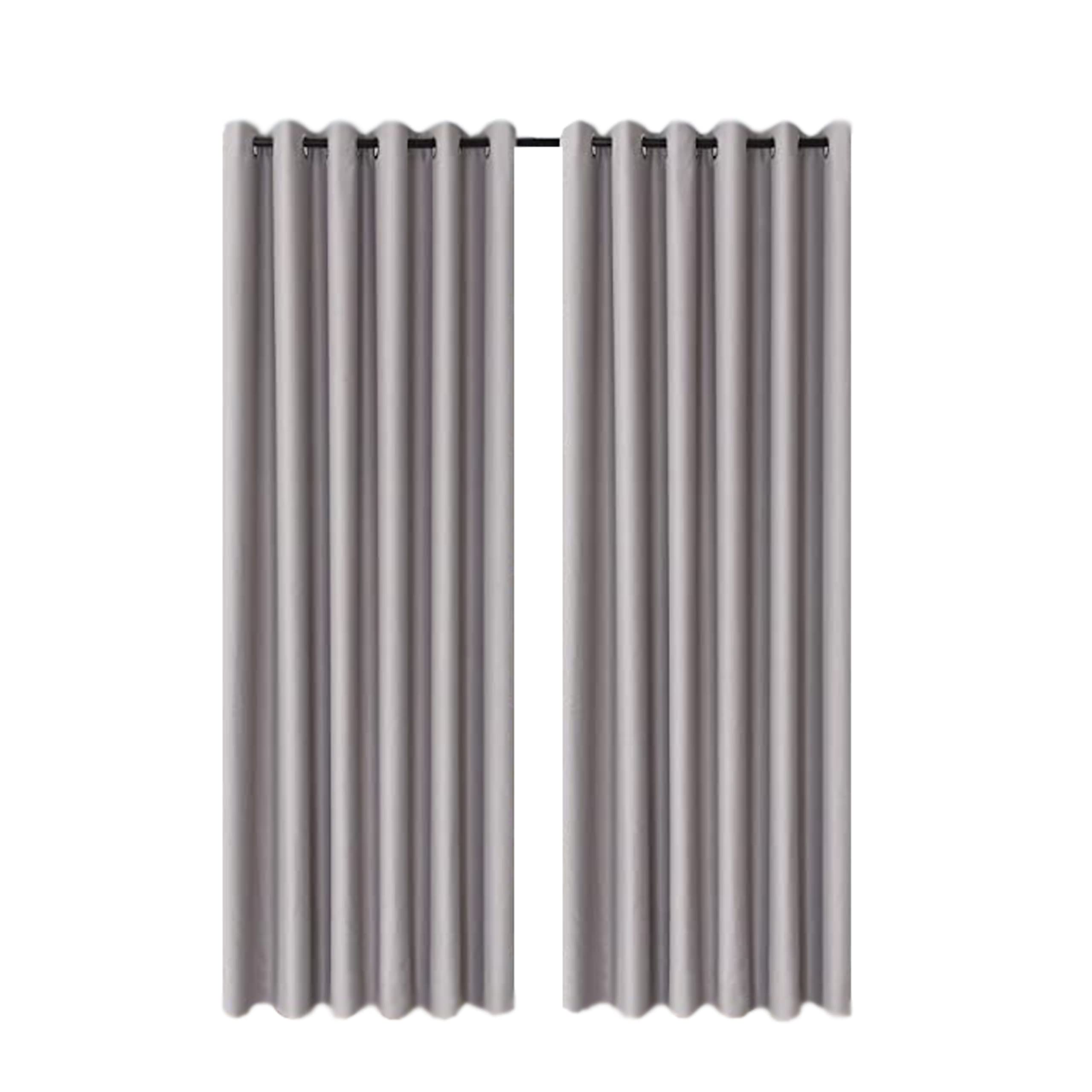 CHARKHAH Thermal Insulated Window Semi Blackout Curtains for Bedroom Living Room Ultra Soft Energy Saving Fabric with Eyelets Ring top and Pair of Curtain (Silver, 66" Wide x 54" Drop)