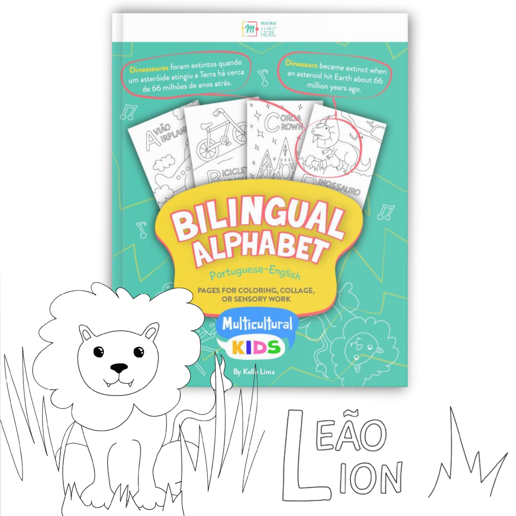 Bilingual Alphabet: Portuguese-English: Pages for Coloring, Collage, or Sensory Work (Multicultural Kids)