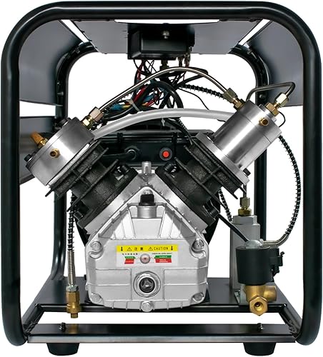 TUXING Compresor de aire de doble cilindro de 4500 psi, compresor de aire de alta presión, parada automática y versión de purga automática,