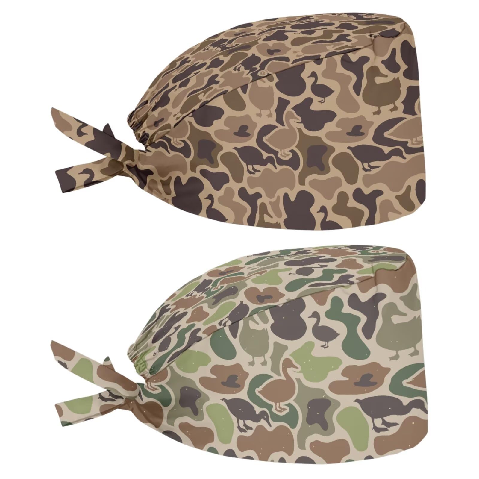 2 Pack Scrub Cap with Sweatband Adjustable Tie Back Turban Hat Headgear Beanie for Women Men Working Cap