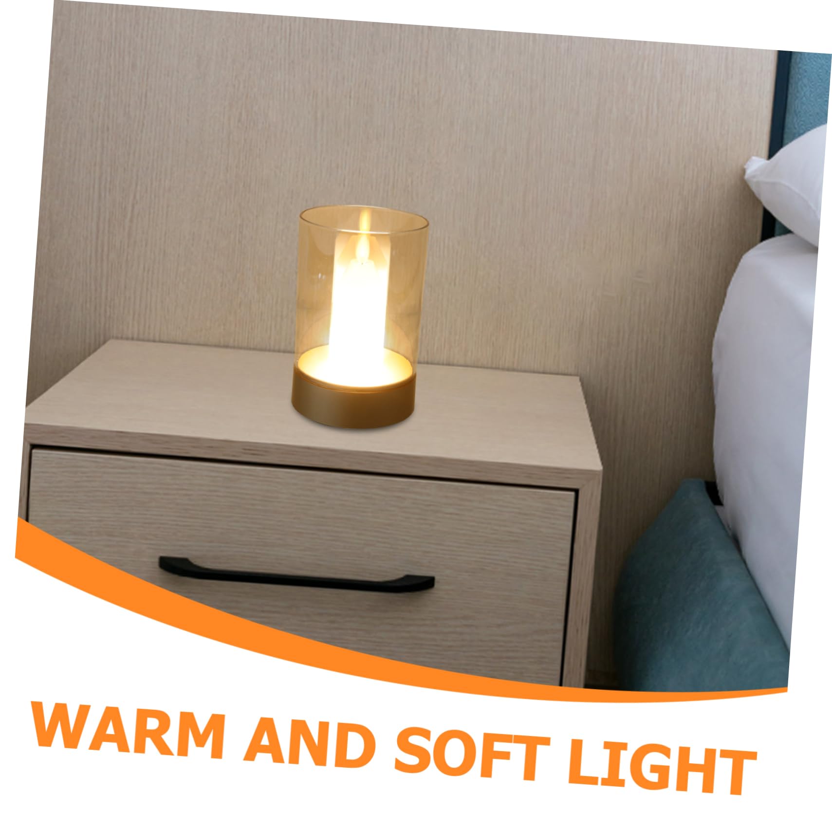 WOONEKY Lampada Notturna Forma Di Candela Led Design Flameless Per Decorazione Domestica e Fotografia Luce Notturna Sensore Per Compleanni e Occasioni Speciali