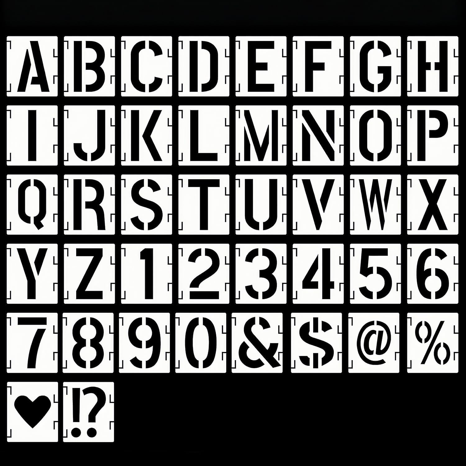 6 Inch Letter and Number Stencils, 42Pcs Letter Stencils for Crafts Reusable Alphabet Templates Interlocking Stencil Kit for Painting on Wood,Wall,Fabric,Rock,Sign,DIY Art Projects