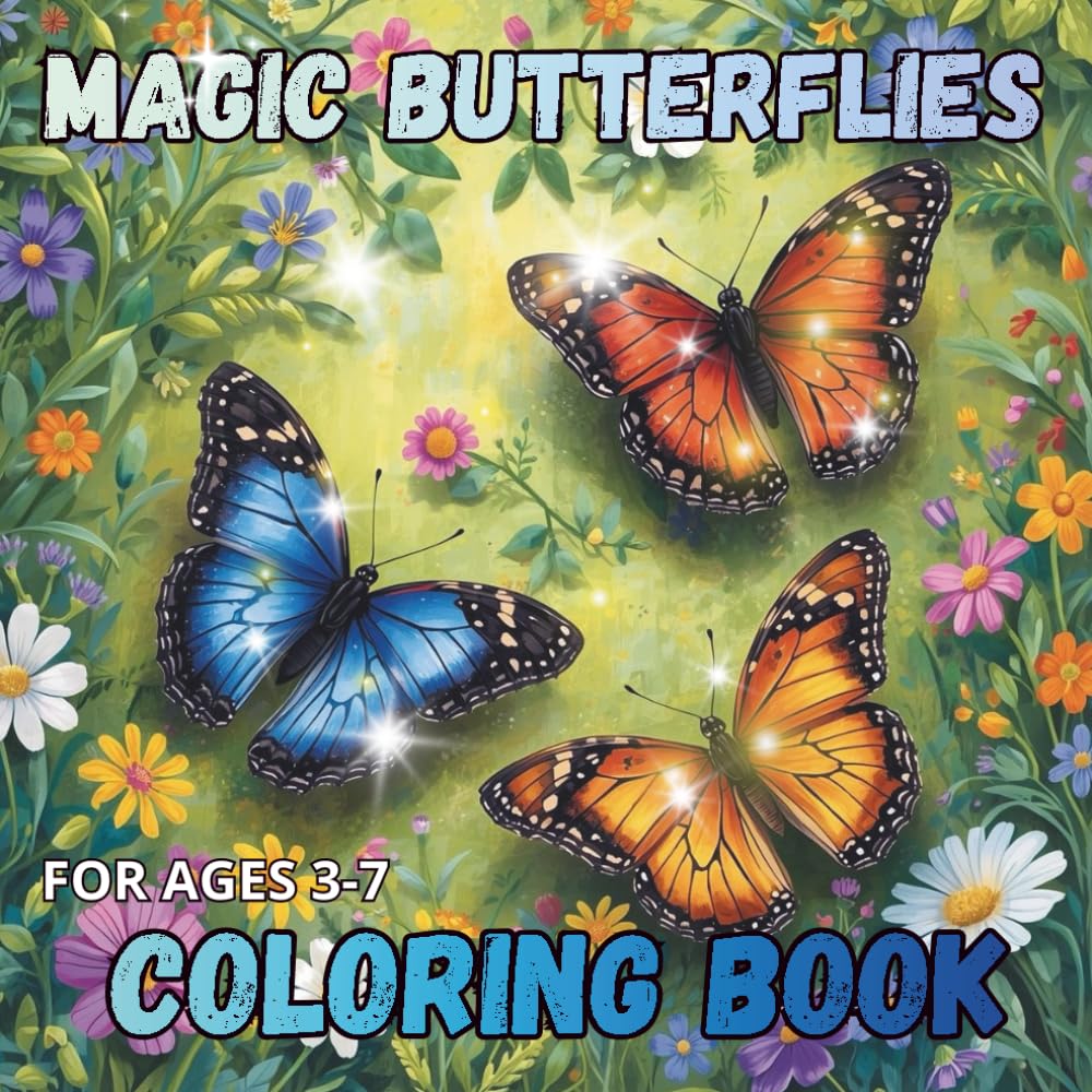MAGIC BUTTERFLIES COLORING BOOK FOR KIDS AGES 3-7: Beautiful and Simple Butterfly Designs for Fun, Relaxation and Creativity | Fun and Easy Butterfly ... for Toddlers, Preschoolers and Young Kids