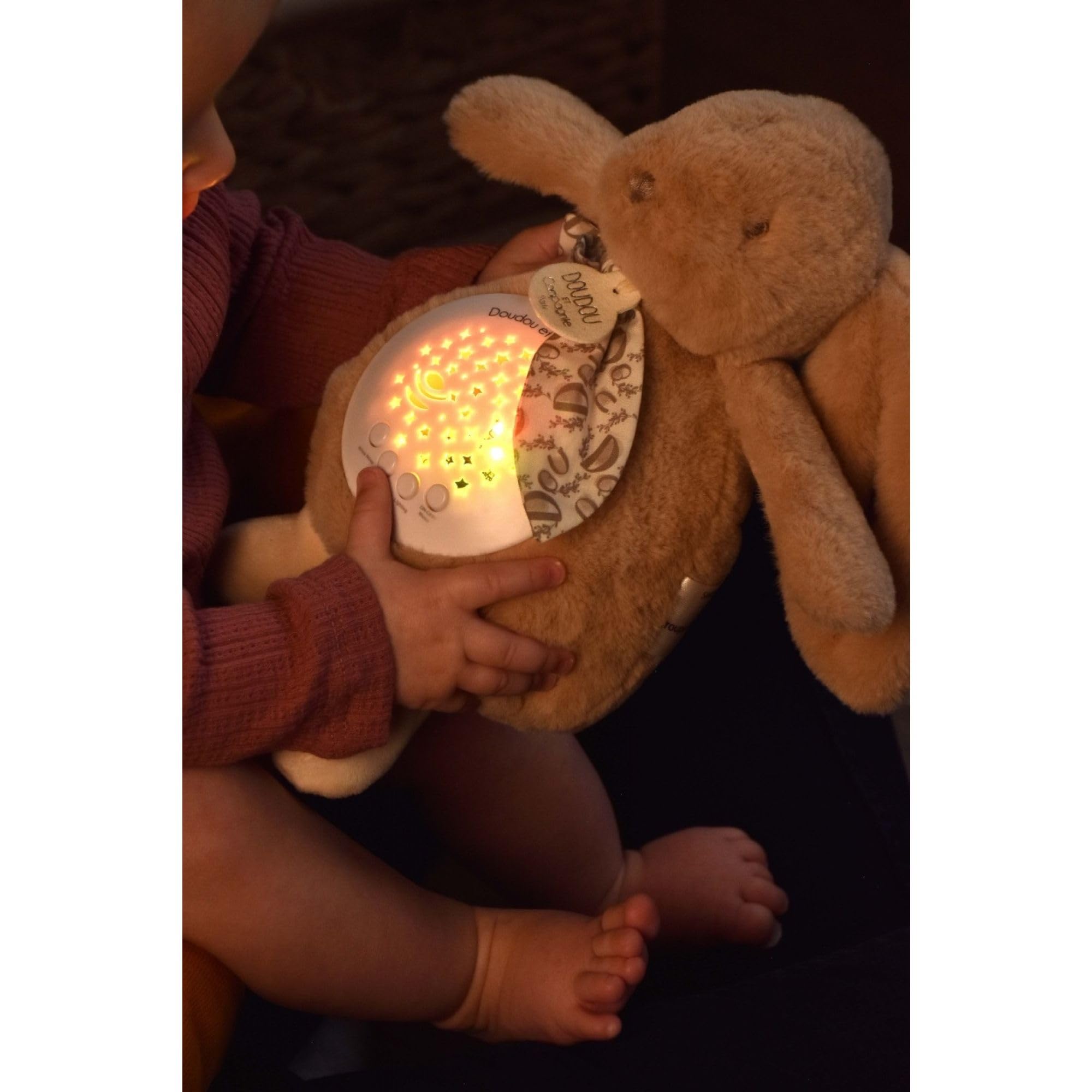 Doudou et Compagnie Nocne światło muzyczne Królik Kołdra - Beżowy