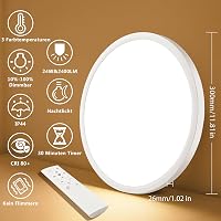Oumida LED mennyezeti lámpa 30cm dimmelhető távirányítóval, 24W, 2700-6500K 3