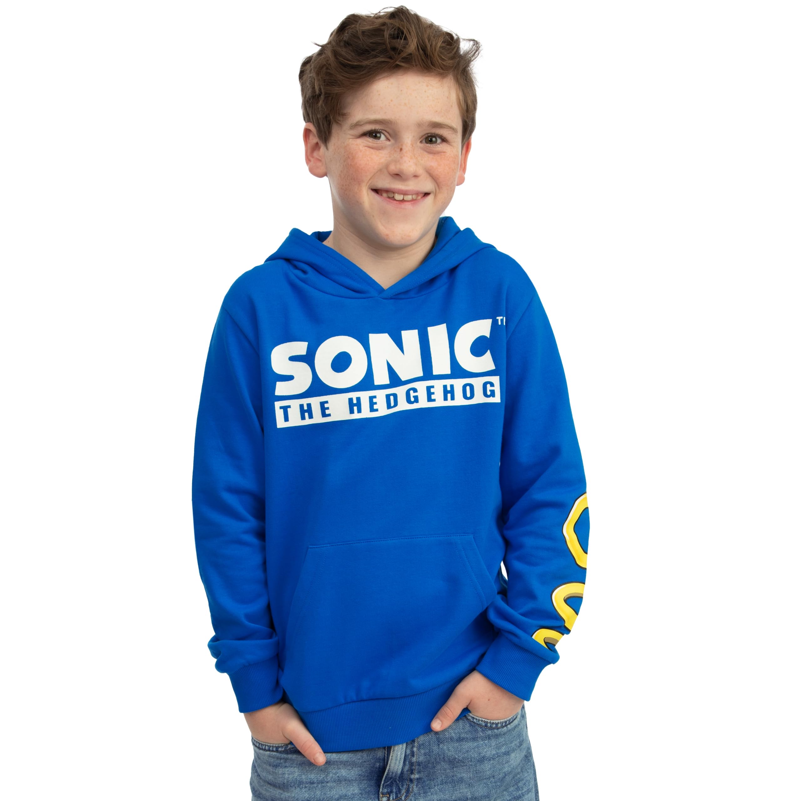 Sonic The Hedgehog Felpa Bambino, Felpa con Cappuccio Gamer con Orecchie 3D