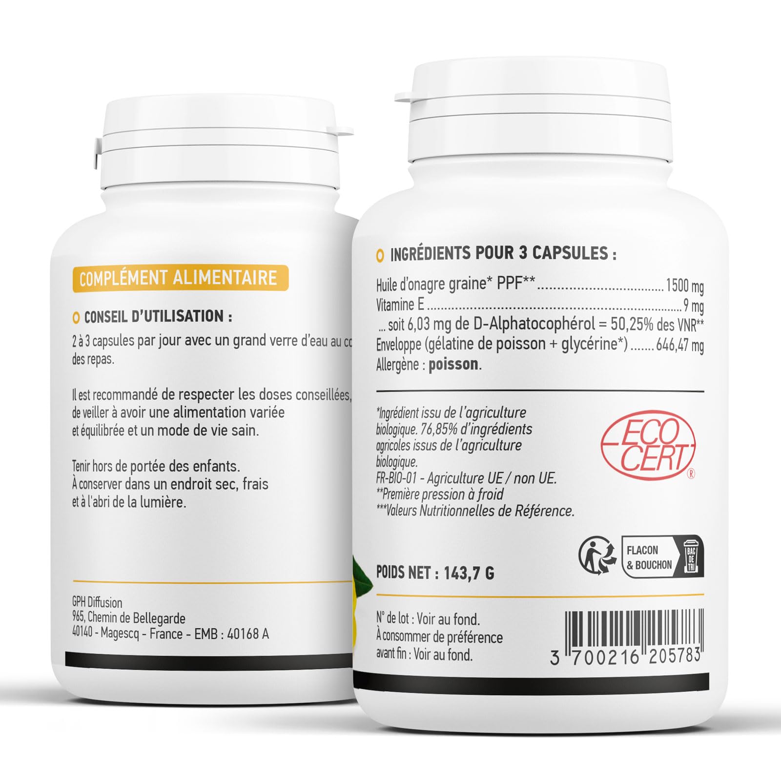 Onagre Bio - 200 capsules marines