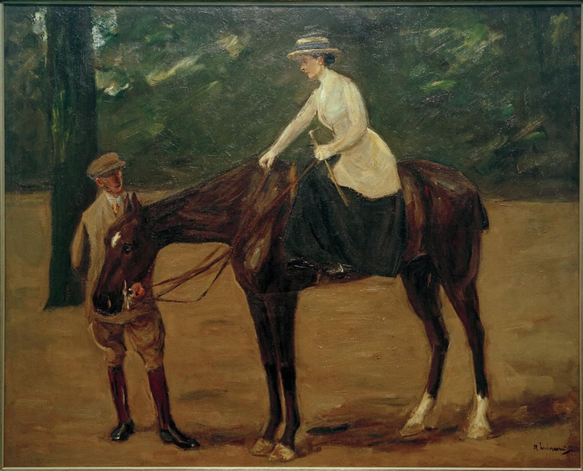 SERENDIPITP Vintage Picture Print on Canvas Wall Art Poster The artist daughter on horseback by Max Liebermann Artwork Print Poster for Wall Decor 60x90cm