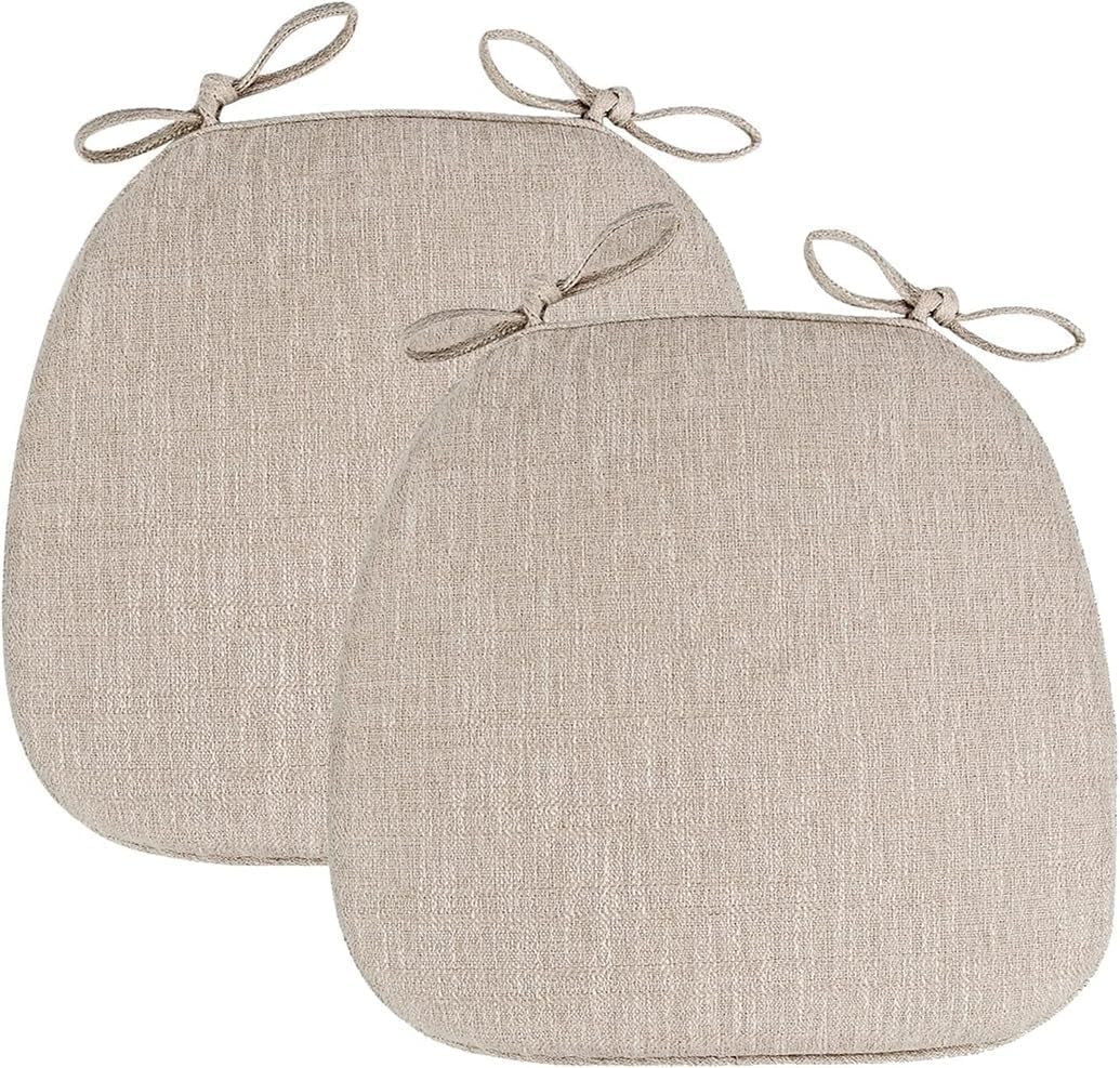 SVFOEBJM Chair Cushions for Dining Room with Ties Soft Horse Saddle Seat Pads Zippered Kitchen Chair Cushions Pack of 2 BeigeComfortable & Stylish Home Decor