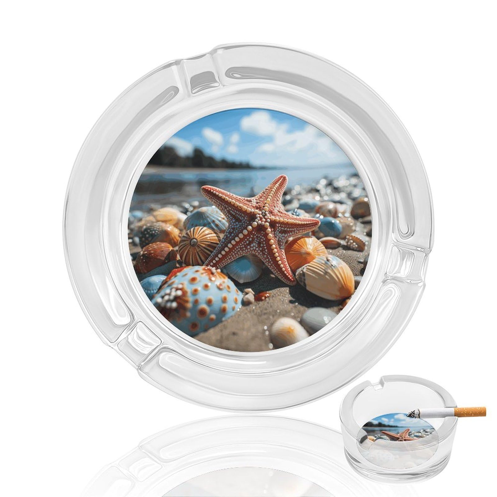 Cendrier décoratif en verre étoile de mer pour maison et bureau chic