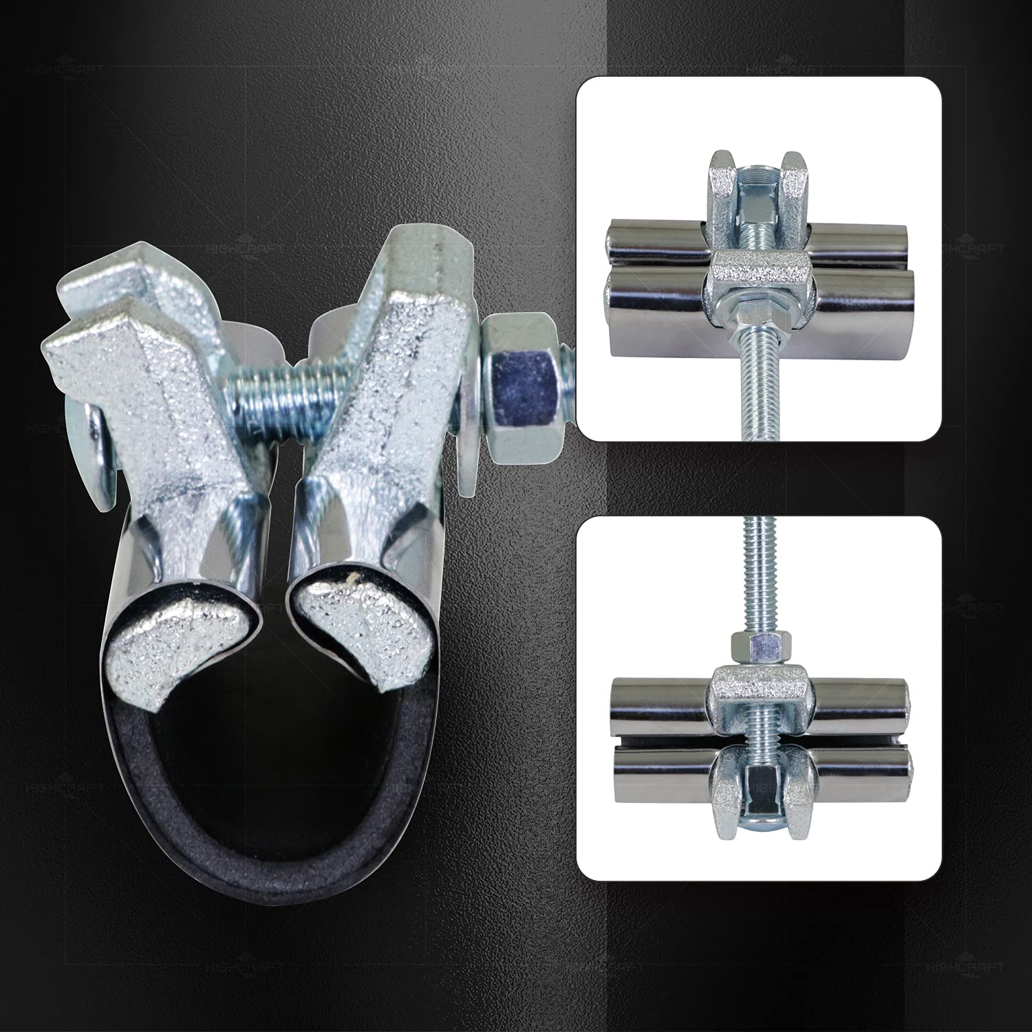 Highcraft Rohrreparaturschelle 1/2, IPS-Einzelschraube, 7,6 cm lang, Edelstahl (5 Stück) Chrom