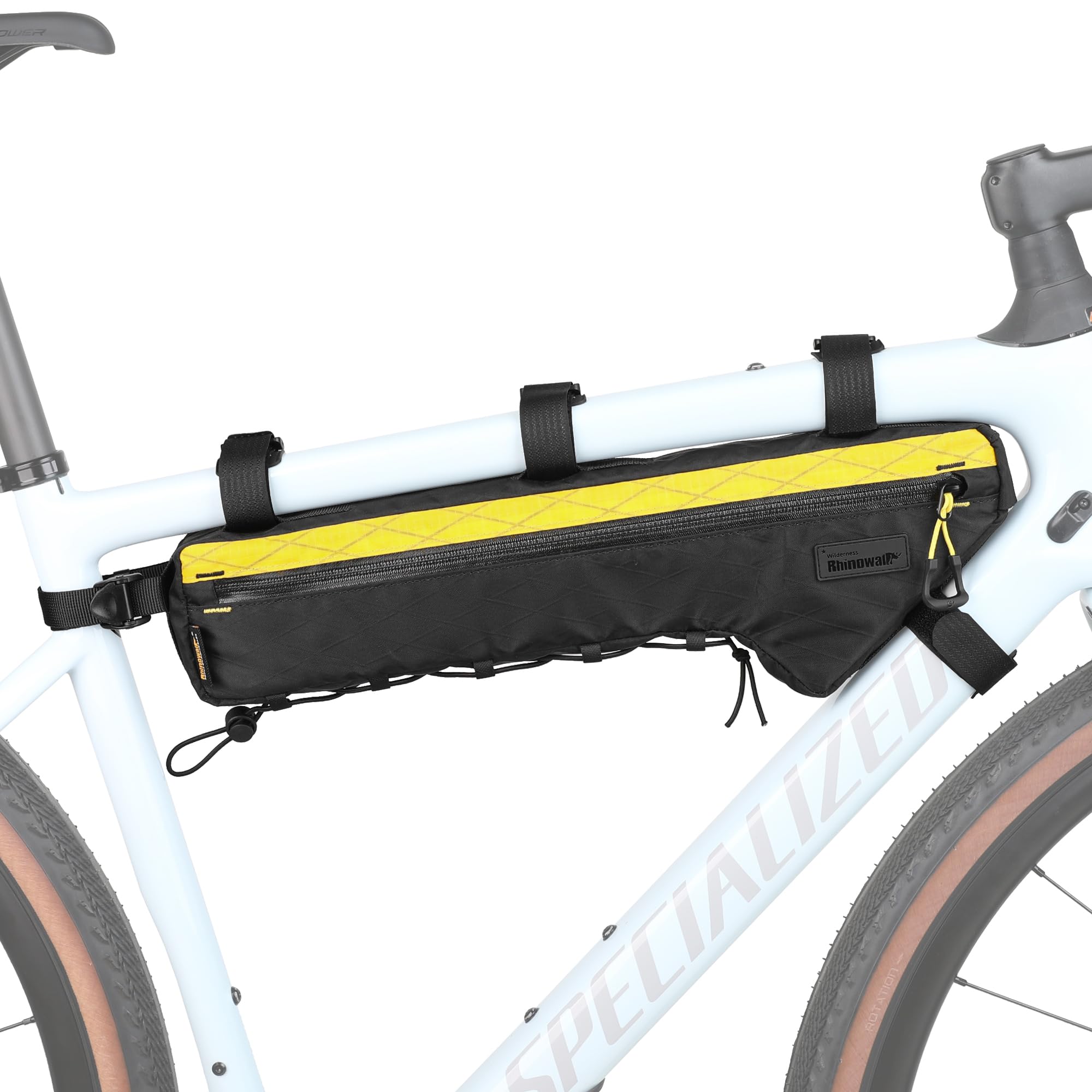 Rhinowalk Bike Frame Bag Waterproof Bike Triangle Bag 2.7L Bicycle Pouch Under Tube Professional Cycling Accessories (L)-Black＆Yellow