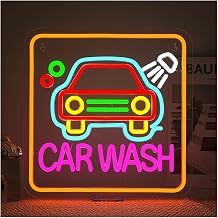 Neon Lamp CAR WASH Neon Sign for Gas Station Facility Detailing Business 42x42cm [Energy Class A]