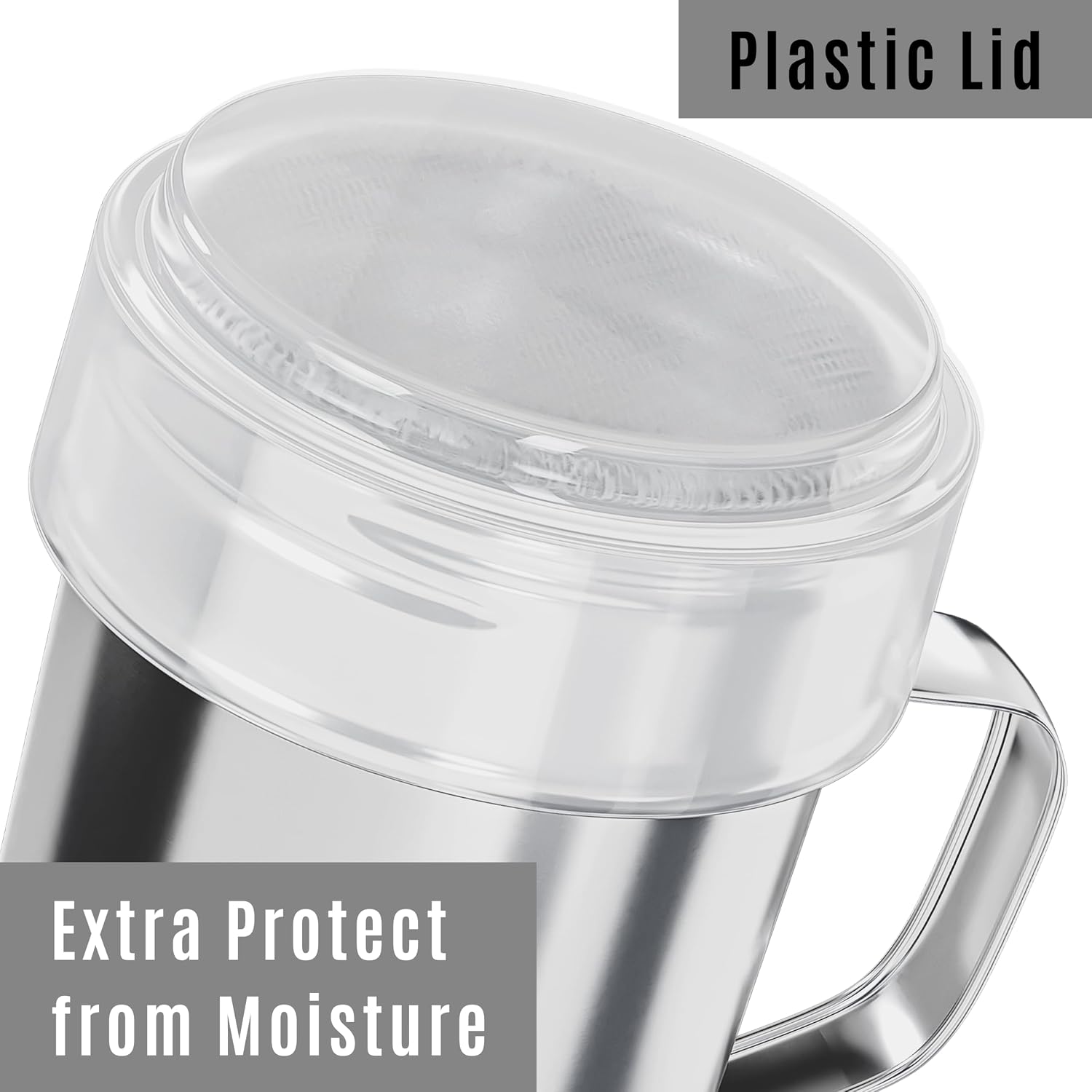 CUSINIUM 10 Ounce Powdered Sugar Shaker Duster With Handle - Fine Mesh - With Plastic Cap - Pack of 2