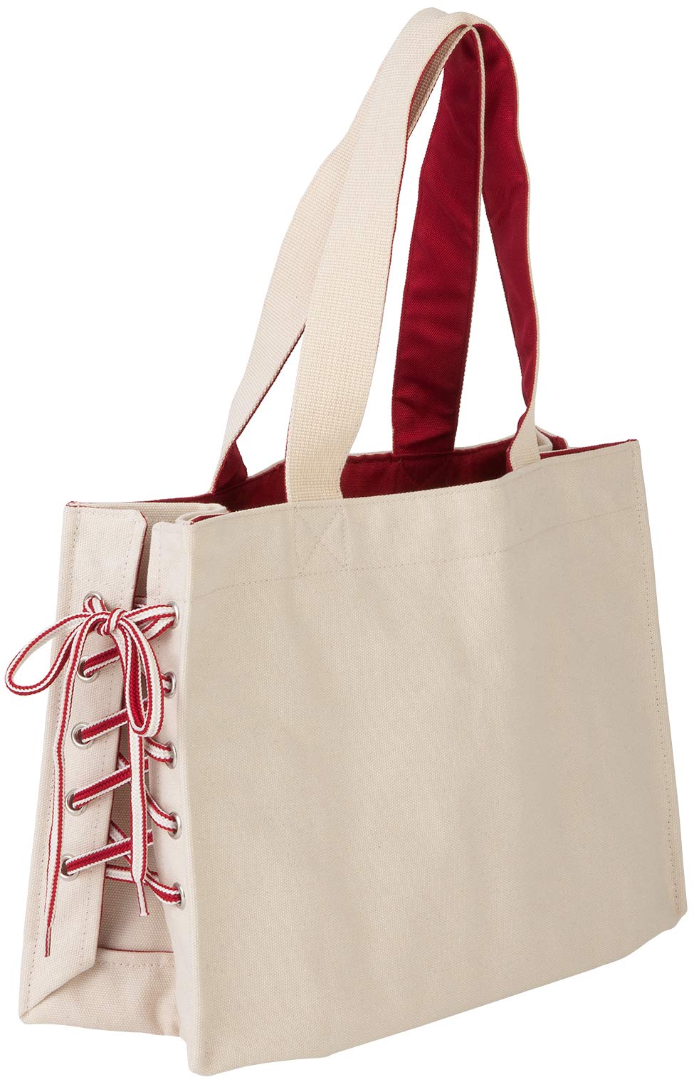 Amazon.co.jp: SOLCION シューレース トートバッグ マチ レッド