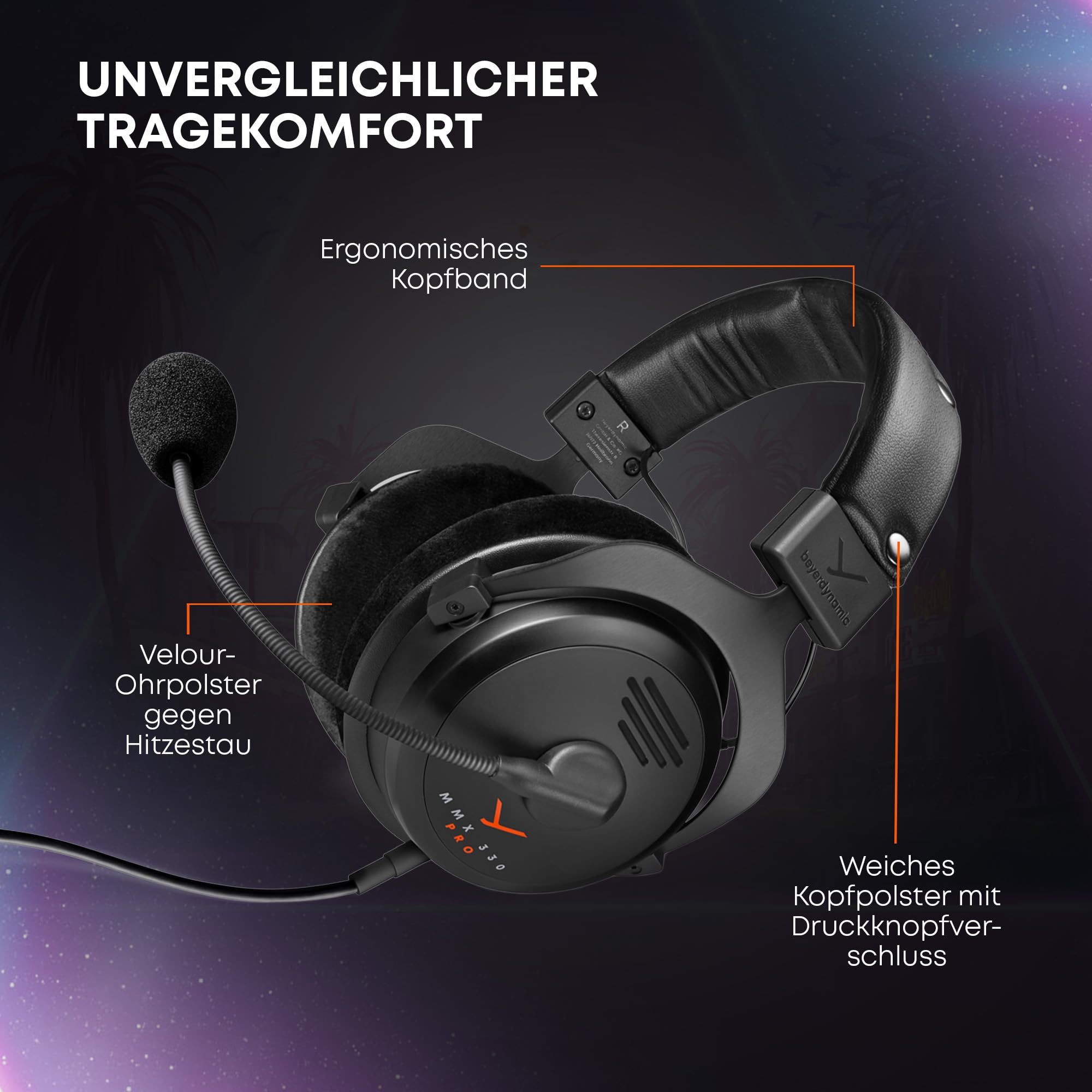 Offenes Gaming-Headset mit STELLAR.45-Treiber, Germany Ansicht 7