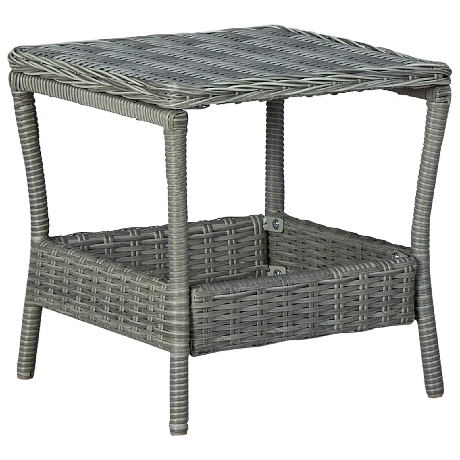 Tavolo Da Giardino Grigio Chiaro 45x45x46,5 Cm In Polyrattan, Tavolo Da Pranzo Da Giardino, Tavolo Da Giardino Per Barbecue, Tavolo Da Bistrot, Tavolo Da Patio, Tavolo Da Picnic, Tavolo Da Esterno, Ta