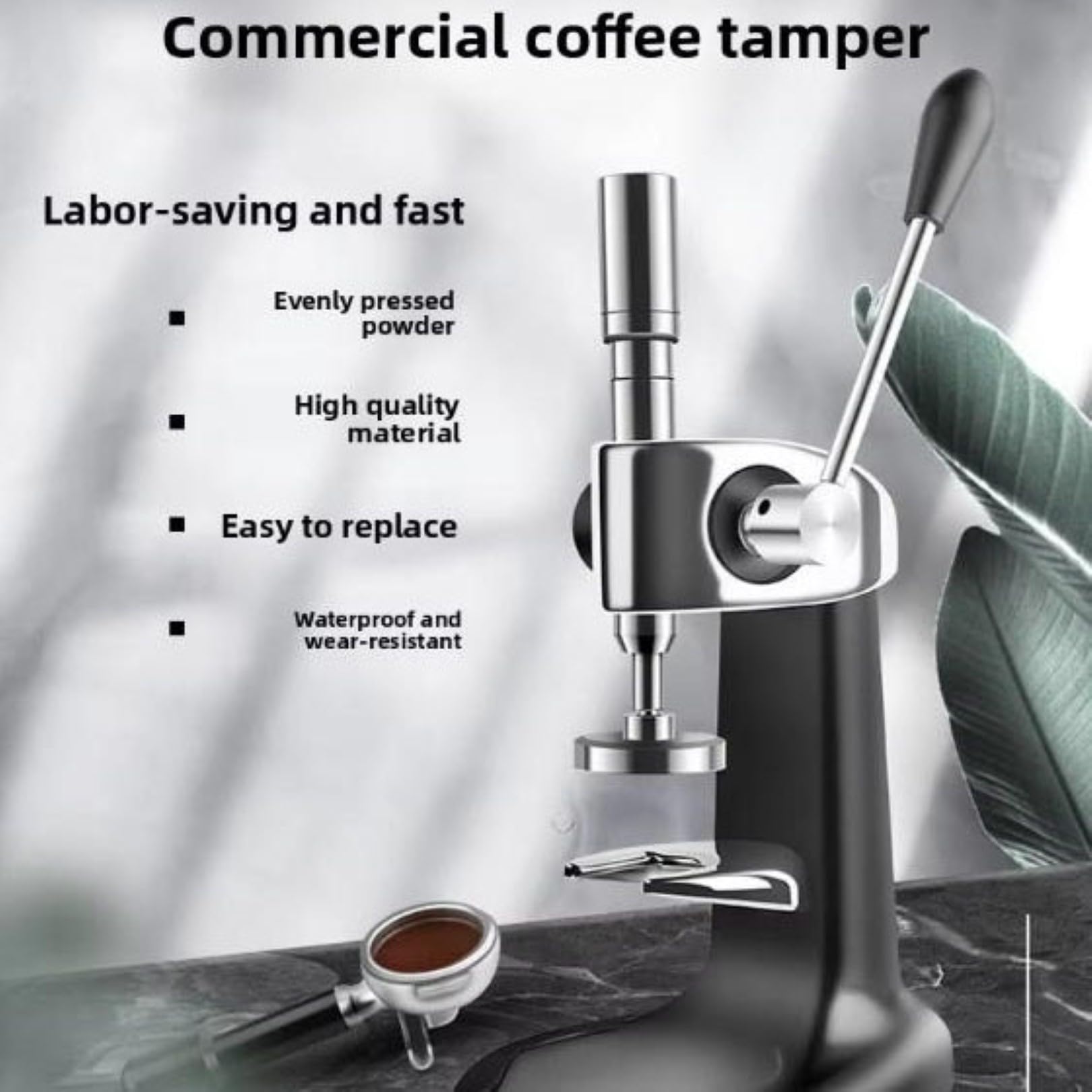 Prensador manual de café con alfombrilla antideslizante para uso doméstico y cafetería