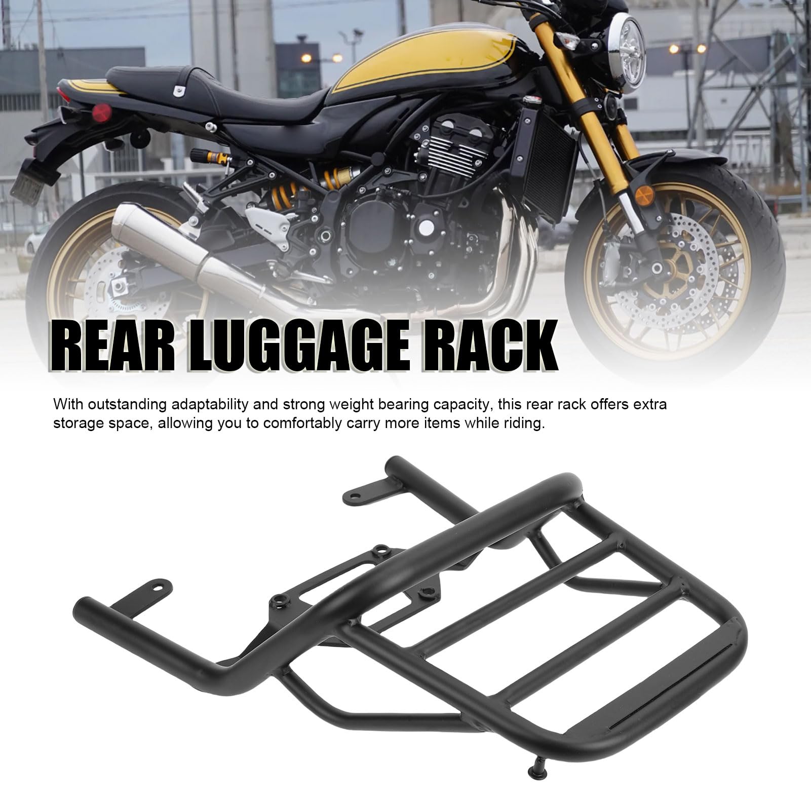 Ausla Porte-Bagages Arrière pour Moto, Support de Boîte à Casque et Porte-Bagages en Fer anodisé Résistant pour Z900 RS 2018-2024