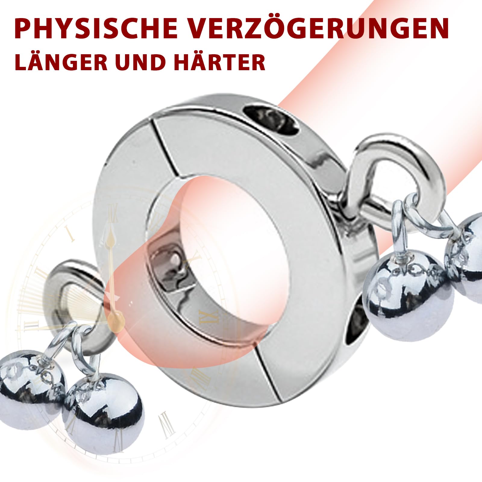 Anello scrotale pesante e penis ring, allungatore scrotale trainer penieno in metallo per uomini, bondage cock ring per aumento erezione, sex toy erotico set per uomini (B)