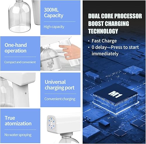 Miniatura 7 de DR.Shark Pulverizador de jardín Pulverizador eléctrico interior Nano Pistola de pulverización 10.1 fl oz