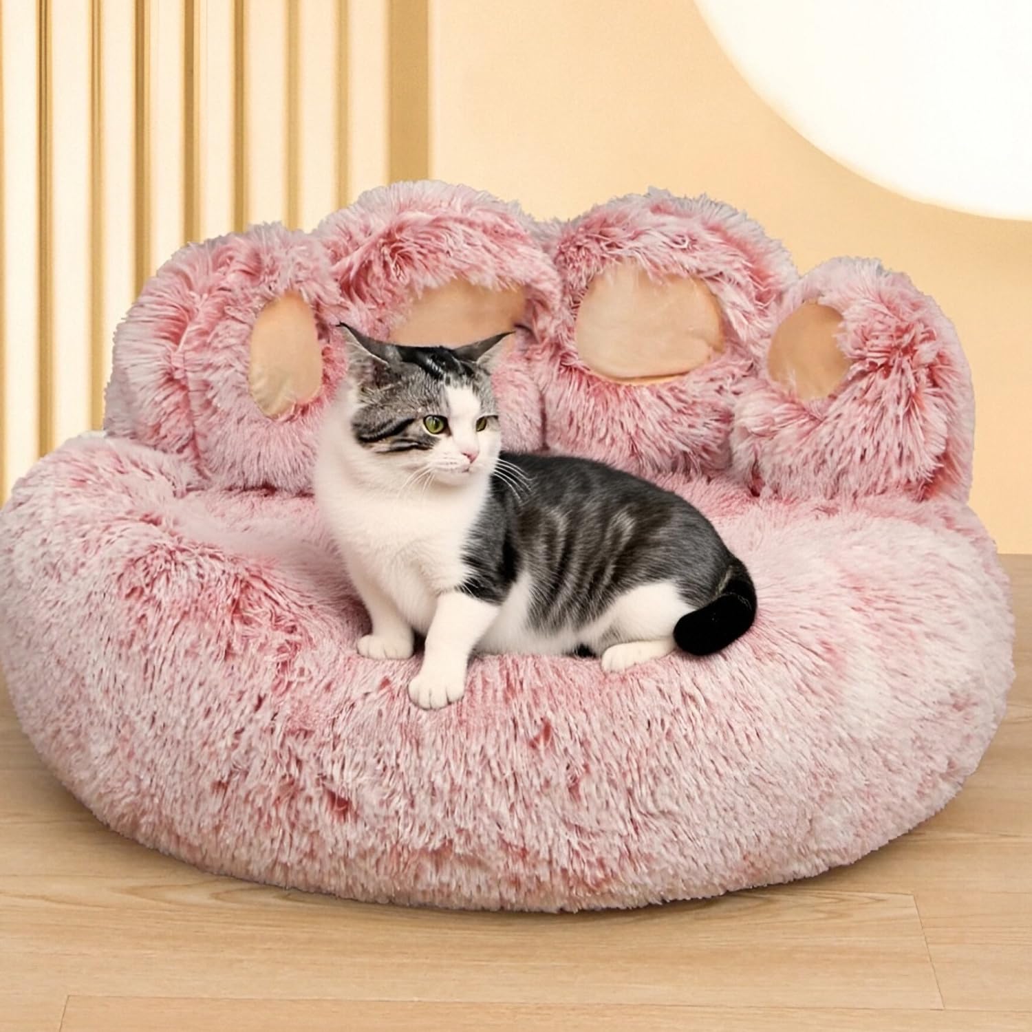 SHJOEE 65cm Pluizig Huisdierbed Donzig Hondenbed Kalmerend Kattenbed Wasbaar Kattenmand winter Huisdier Slaapkussen warm Anti-Slip Hondenmand voor Kleine en Middelgrote Honden