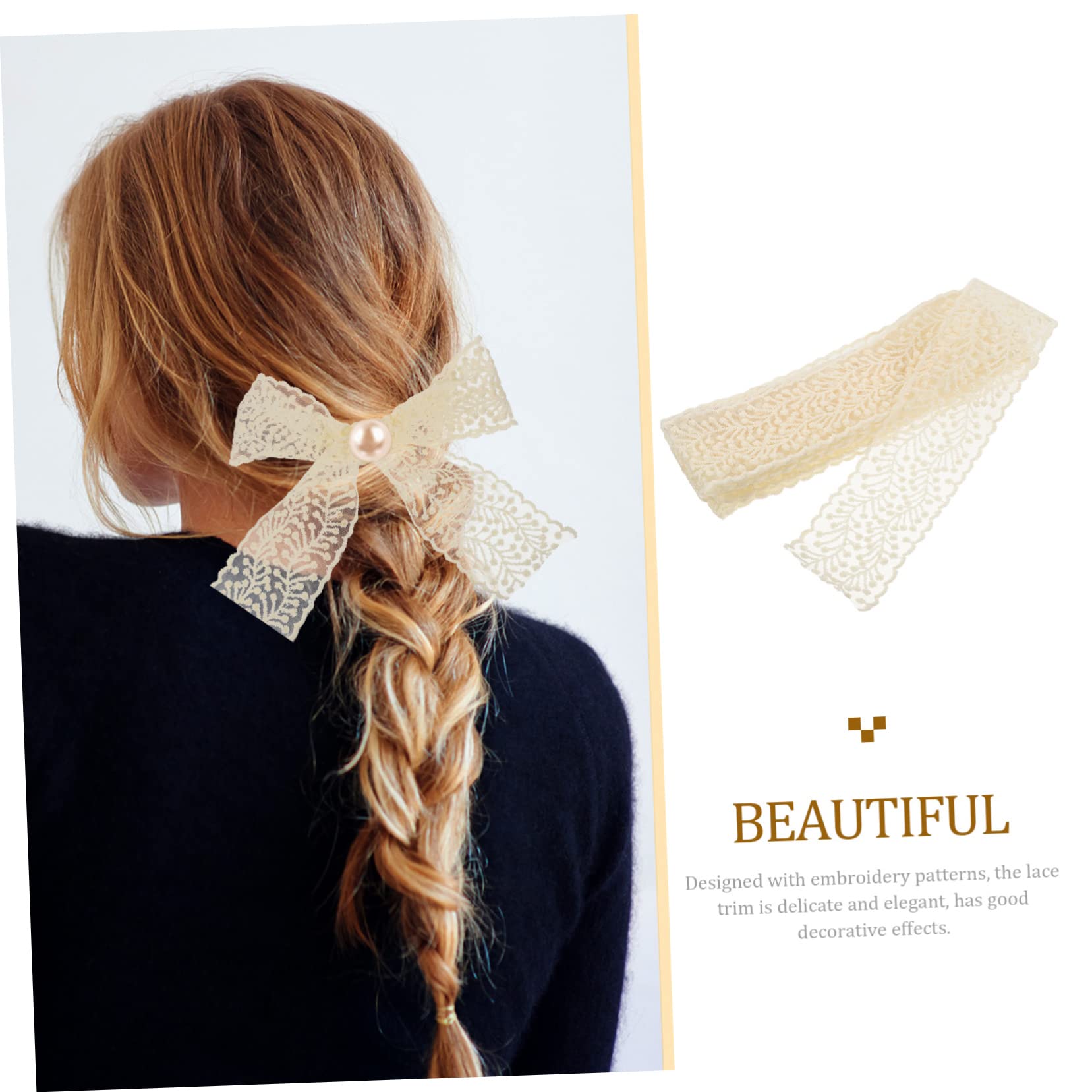 Operitacx 4rollos Encaje De Flores Bordado Para Manualidades Material De Para Decoración De Ropa y Accesorios Metros De Encaje Resistente y Elegante Para Vestidos y Accesorios De Boda