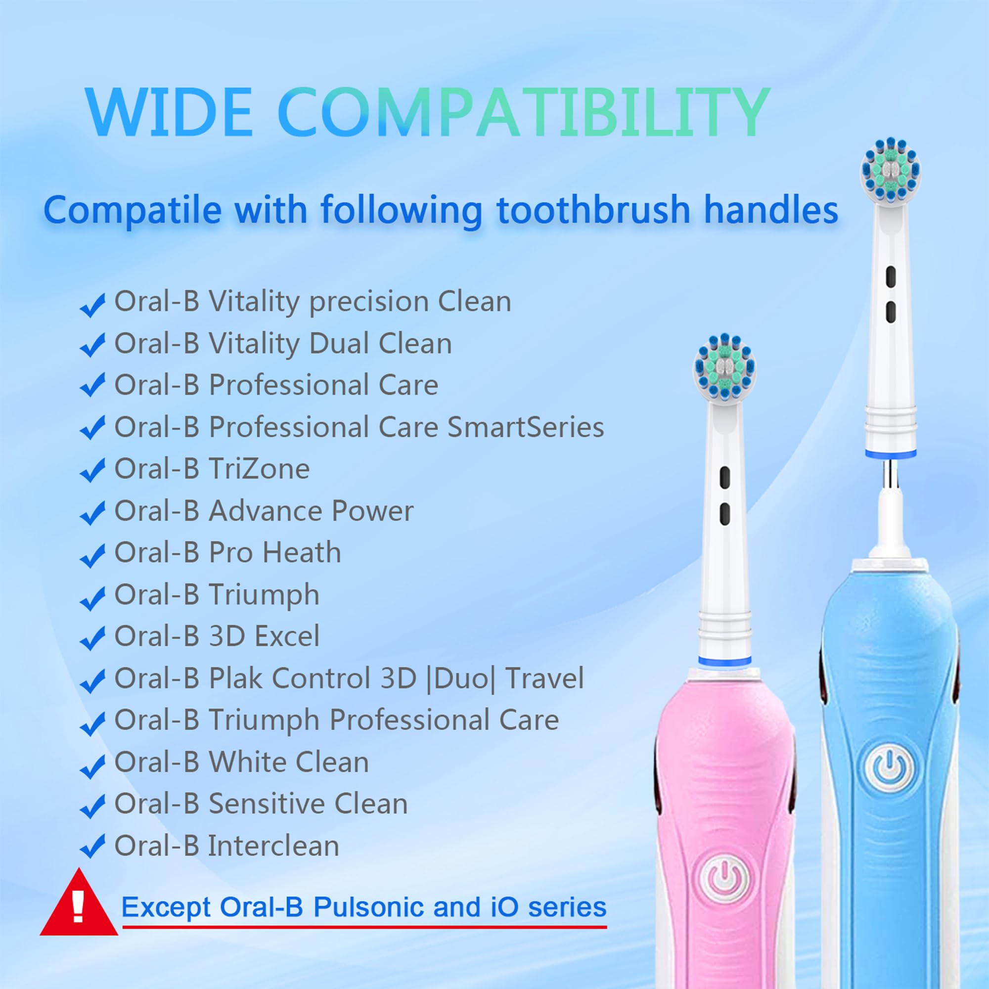 Cabezales de cepillo de dientes de repuesto empaquetados individualmente para Oral B Braun, cabezales de cepillo de dientes eléctricos profesionales compatibles con Oral B Pro 1000/3000/5000