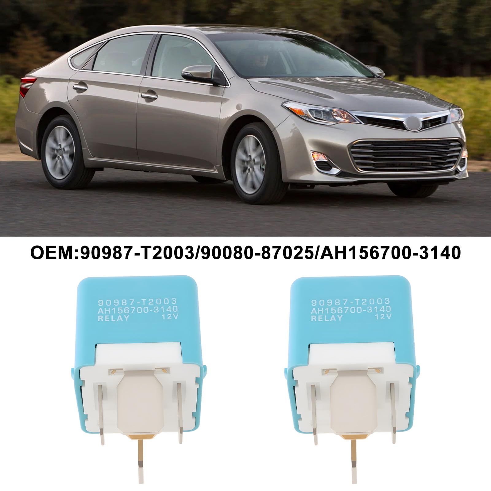 2 szt. przekaźnik 12 V 5-pinowy 90987-T2003 90080-87025 AH156700-3140 kompatybilny z Toyota Avalon Toyota Corolla