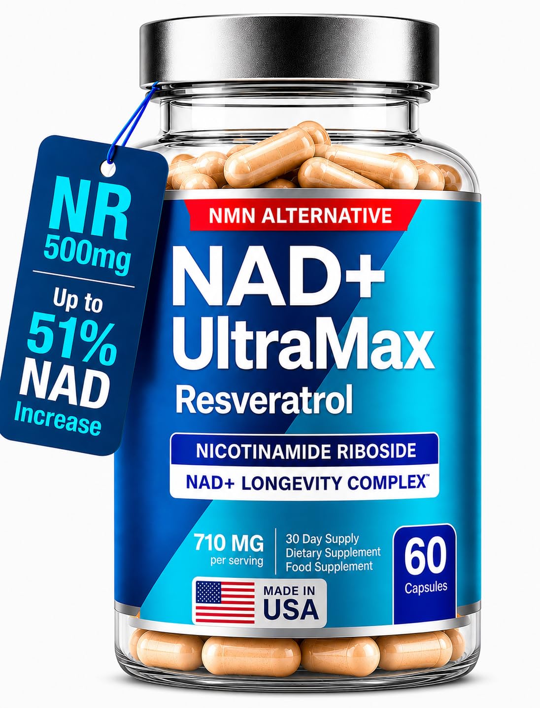 FREQNCY NAD+ Supplement, 500mg NR - Healthy Aging & Cellular Energy