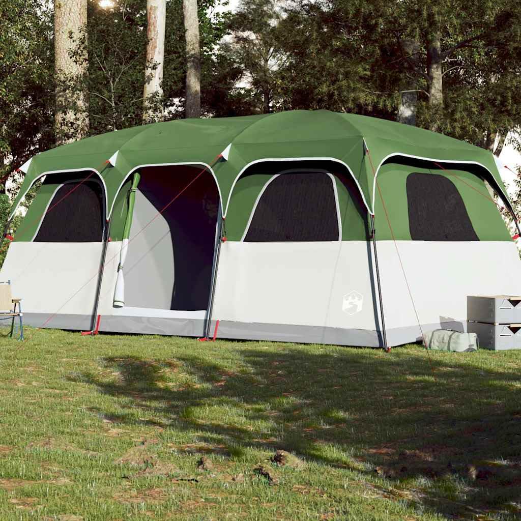 Familienzelt für Personen Grau und Orange, wasserdichtes Campingzelt aus 185T Polyester mit PU-Beschichtung, E-Anschlüsse, Fenster, x x 228/, für Outdoor und Reise