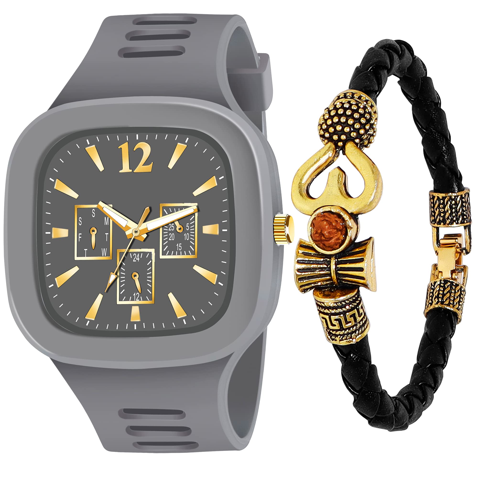 just like Squre Dila Silicon Strap and with Mahadev Bracelet Combo Watch for Boy and Men (Grey) (B0BTM9ZHST) Amazon Price History, Amazon Price Tracker