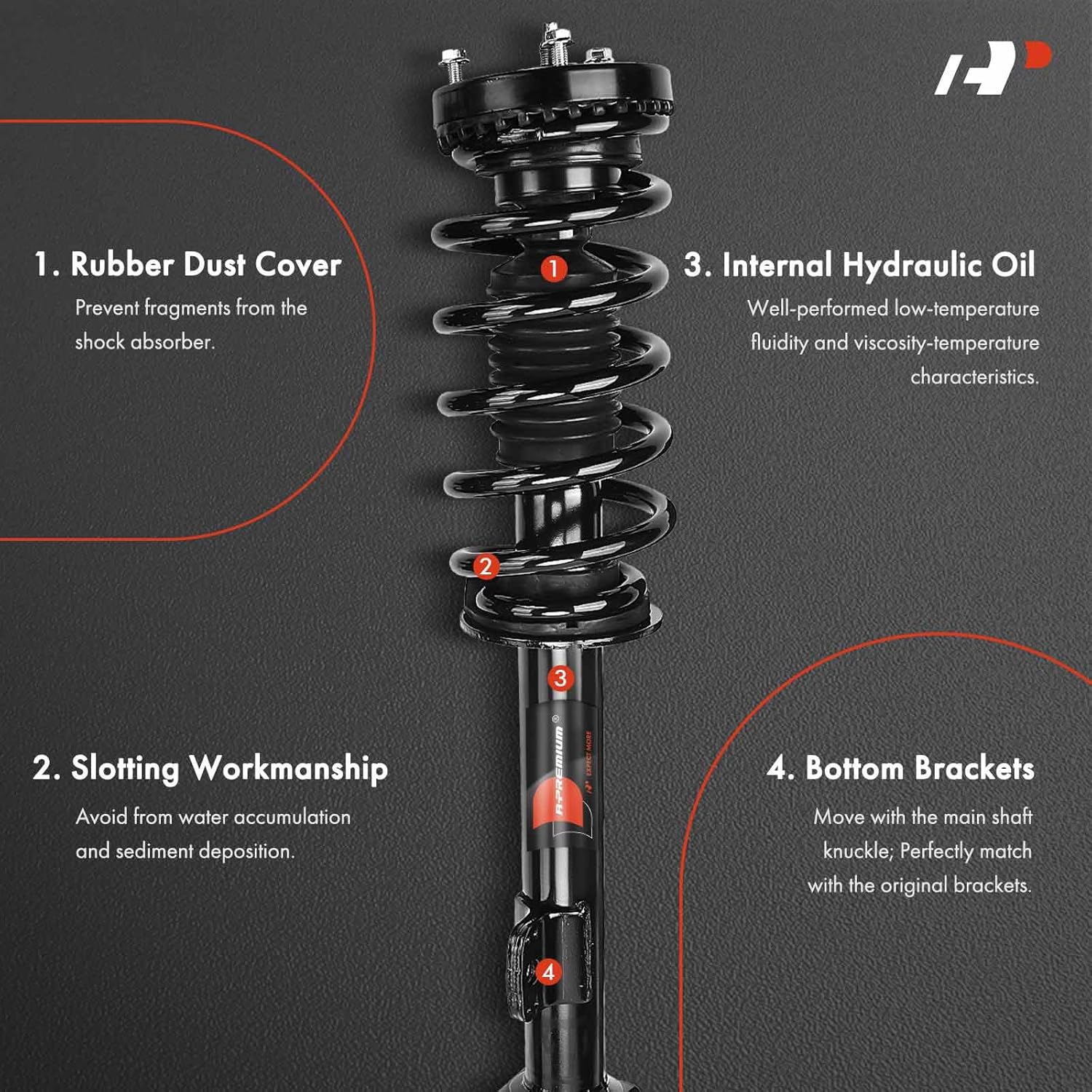 A-Premium Front Strut Assembly Compatible with Chrysler [RWD] 300 2011-2020, C/Limited - 2x Replacement Suspension Complete Strut Shock Absorber with Coil Spring