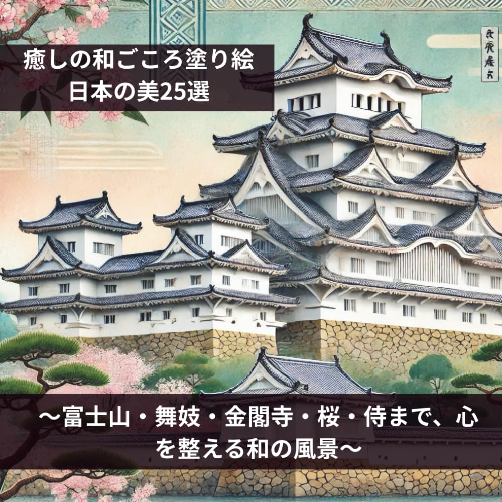 癒しの和ごころ塗り絵　日本の美25選 富士山・舞妓・金閣寺・桜・侍まで、心を整える和の風景: ストレス解消・集中力アップ・マインドフルネスを楽しむ、大人のための塗り絵集
