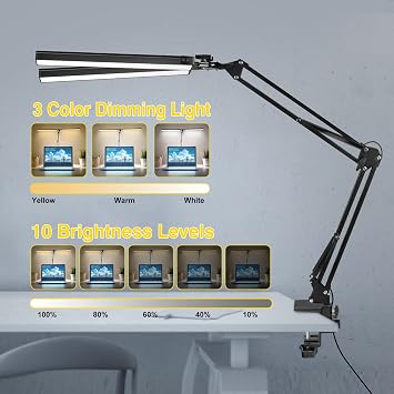 Jewelry Pliers 8Pcs Set, Jewelry Making Tools, Mini Precision Pliers Kit with Wood Pallet, 2-in-1 LED Desk Lamp, Desk Lamps for Home Office, 24W Ultra Bright Architect Desk Light with Clamp & Base, S