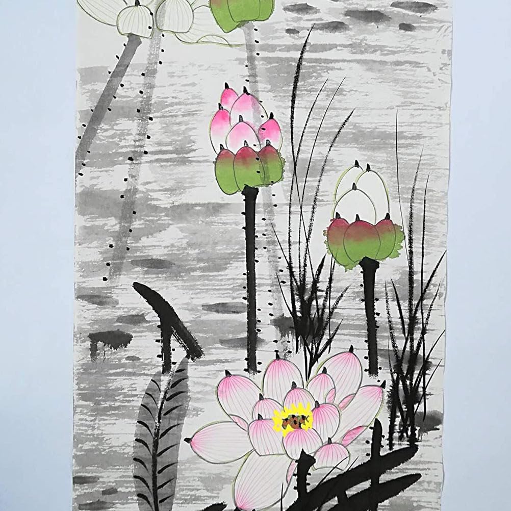 ULDIGI Rouleau de papier de calligraphie chinoise épais Xuan pour peinture et écriture au pinceau, convient pour l'encre Sumi Aquarelle Art avec absorption modérée et haute ténacité