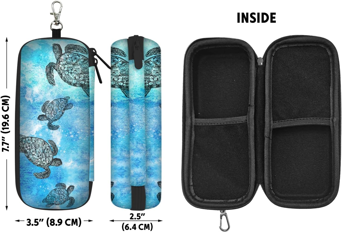 WIRESTER Double Eyeglasses Case with Zipper, Hard Shell Dual Sunglasses Holder Cover, Travel Eyewear Storage Organizer - Image 3