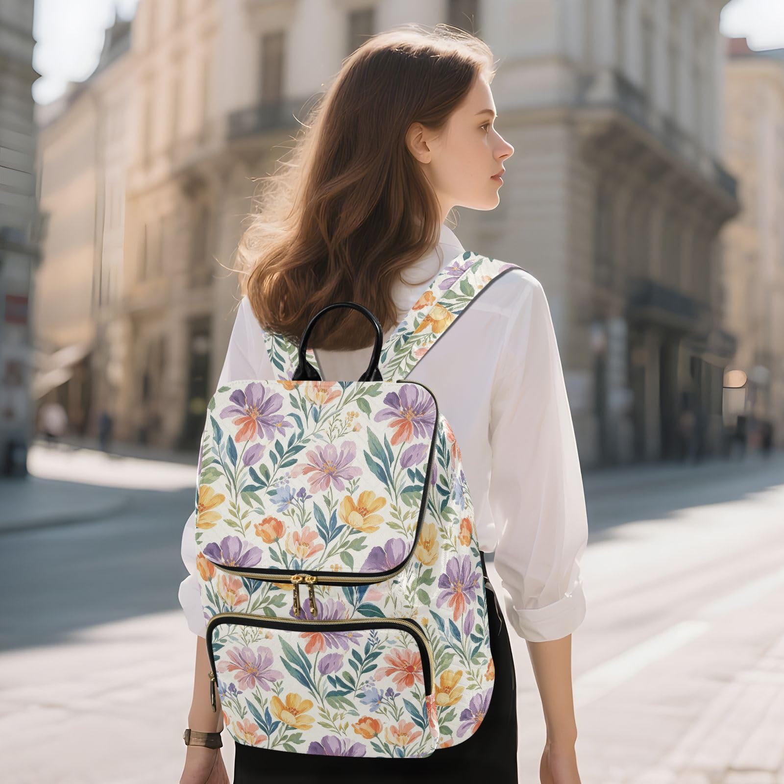 Pratico zaino da 15L per le donne leggero resistente all'usura zaino | Tessuto trapuntato resistente regolabile pacchetto multi tasche con cerniera per le signore viaggi sport gite quotidiane