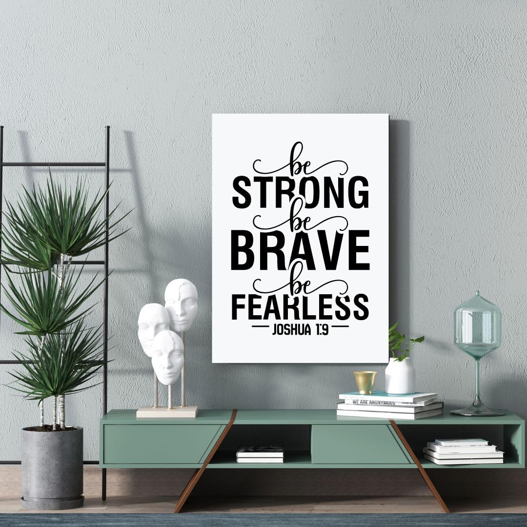 Be Strong Be Brave Be Fearless - Acrylic Wall Art Frame - Inspirational Bible Verse Decor for Empowerment - Clear Spiritual Scripture Artwork - Bold Christian Faith-Based Home & Office Decor