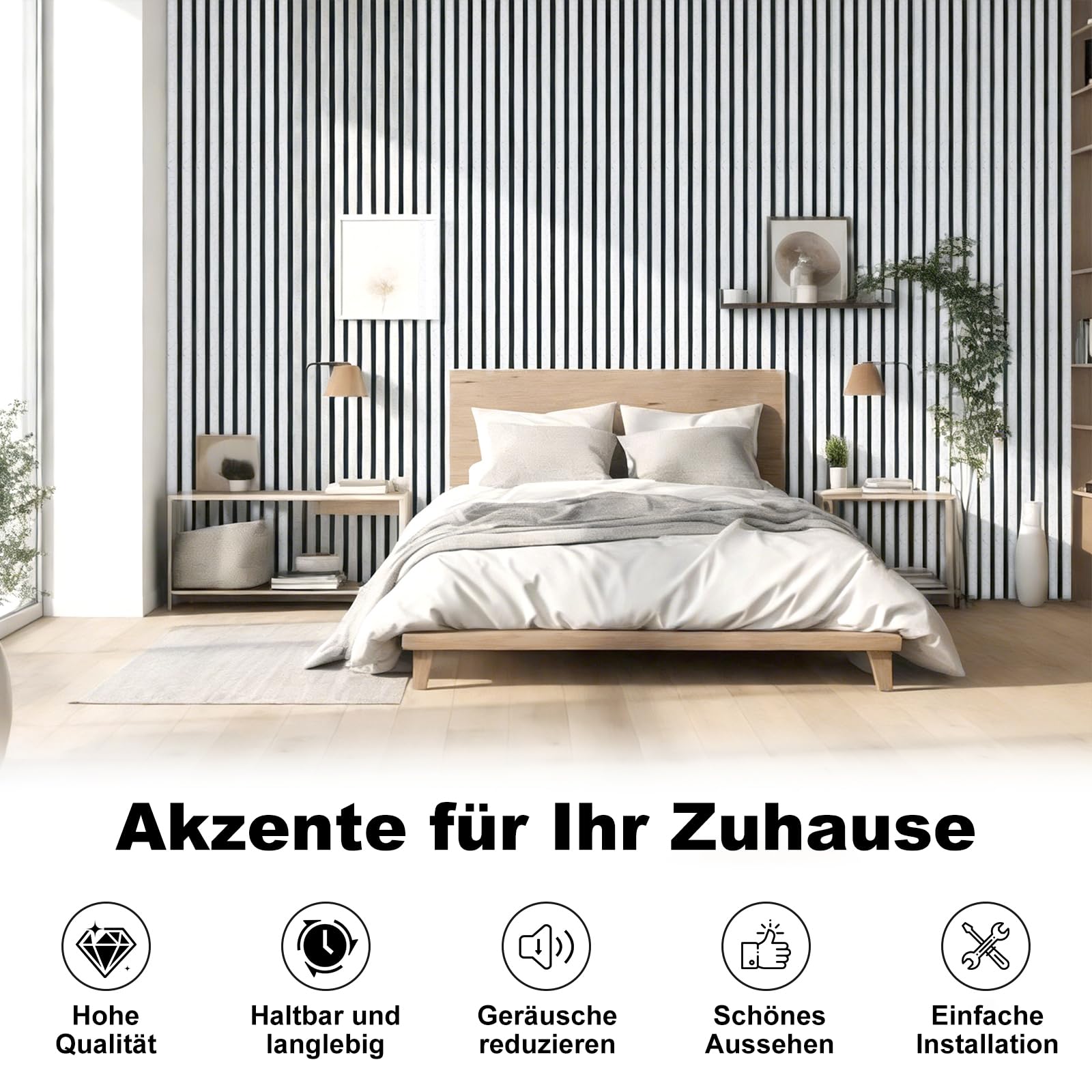 Lot de 4 panneaux acoustiques 3D - 120 x 60 x 2,2 cm - Aspect bois - Panneaux muraux aspect bois - Pour salon, cuisine, isolation acoustique, studio (marbre blanc)