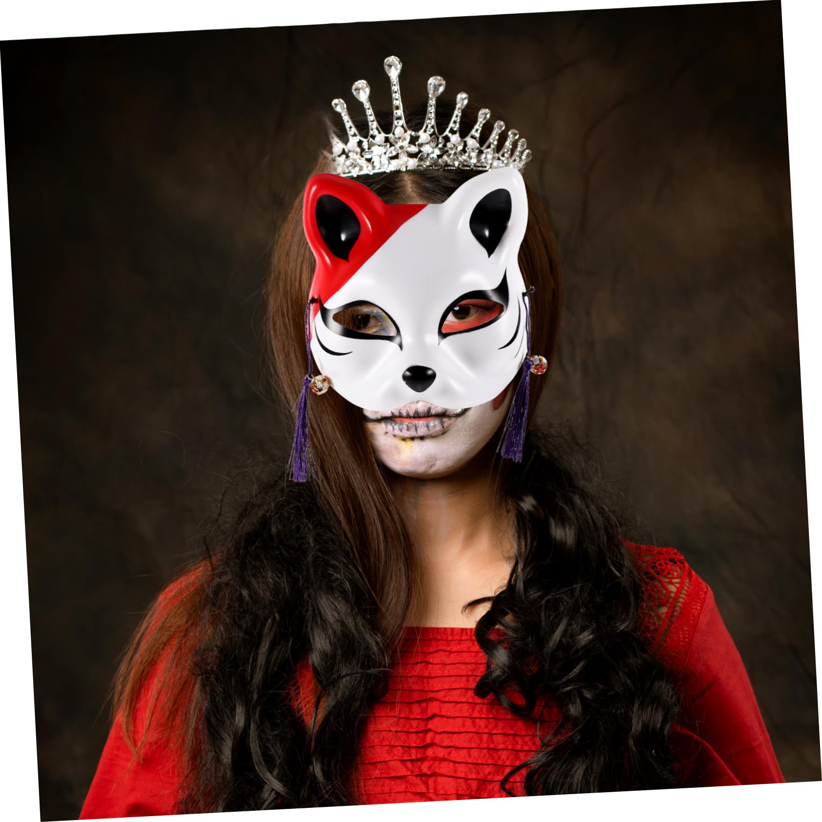 Alasum 8pezzi Maschera Mezza Faccia Da Gatto Per Feste e Cosplay Da Comoda e Decorativa Perfetta Per Eventi e Celebrazioni